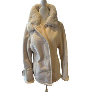 Platinum Utex Women's Coat Medium Faux Fur Suede Quiet Luxury  Winter Canada